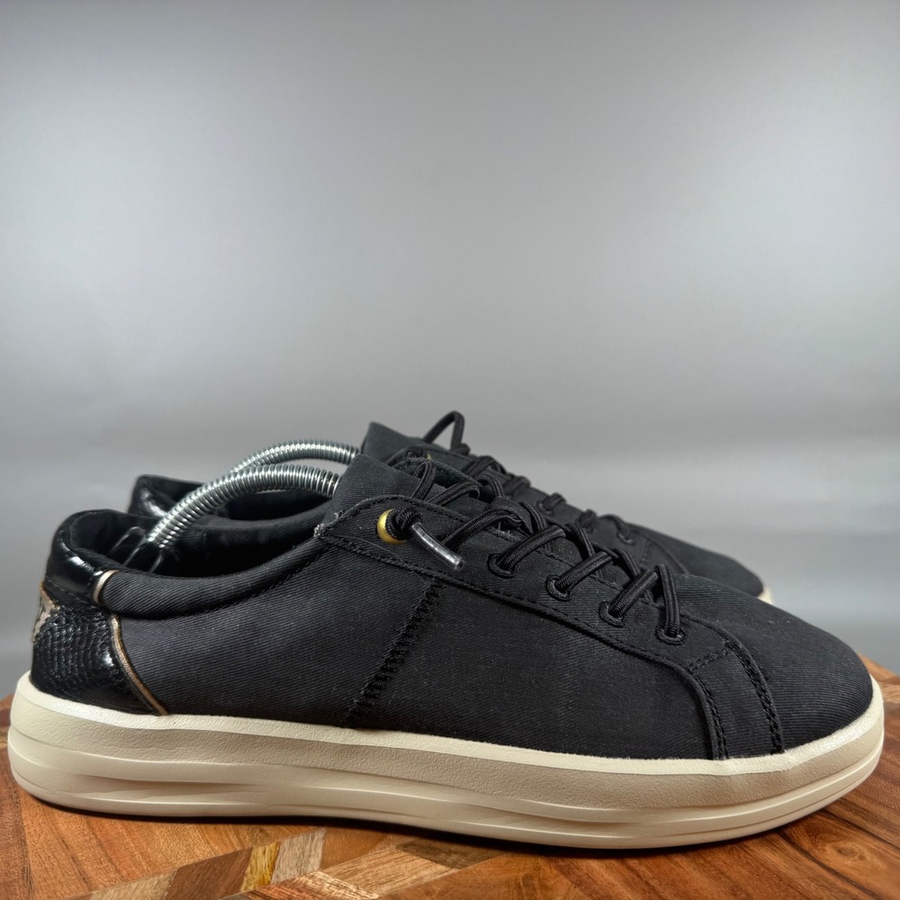 Hey Dude Karina Classic Black Snake Women Sneakers Size 8 Low Top 41767-0HS